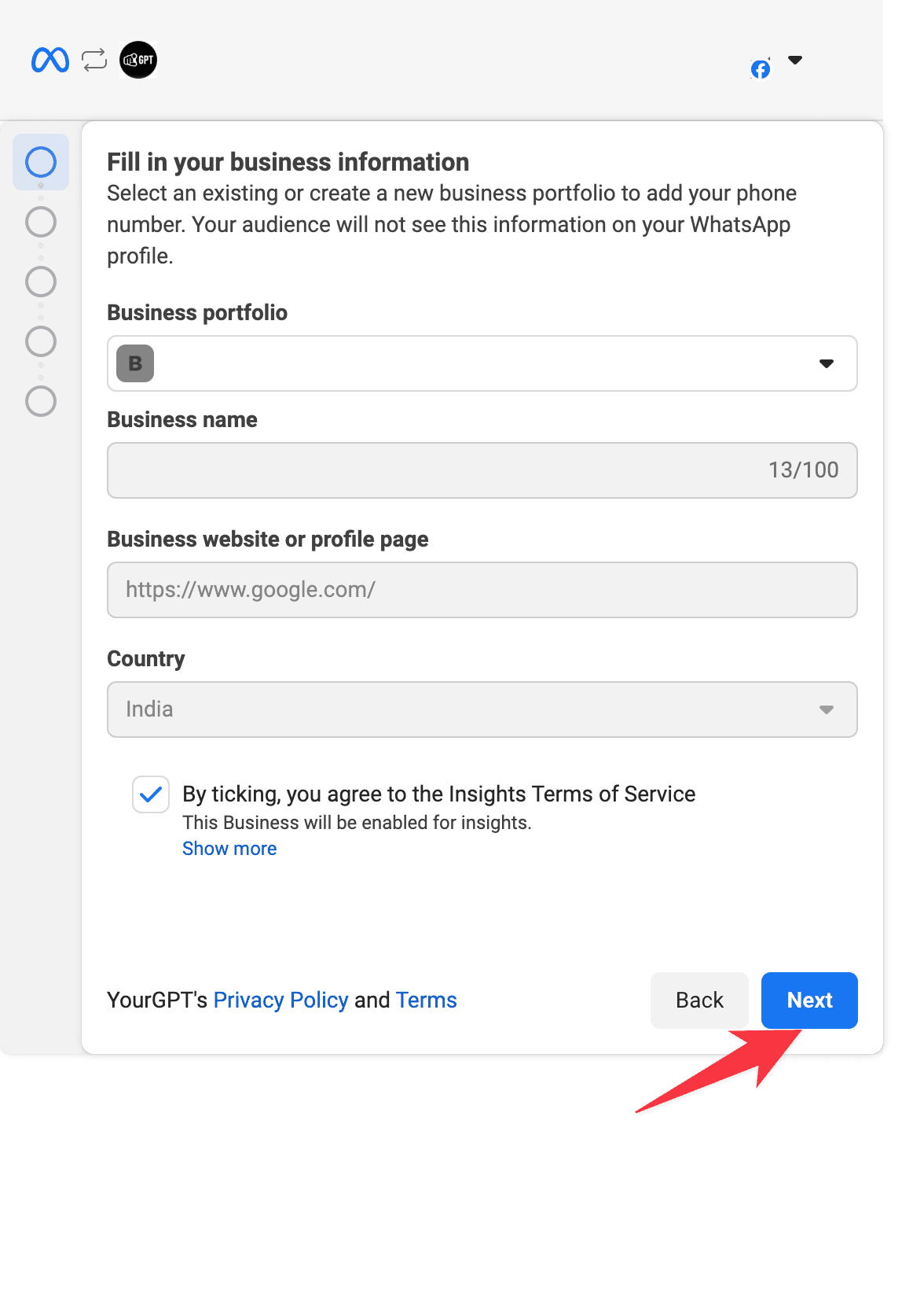 Whatsapp Bussiness Profile Integration