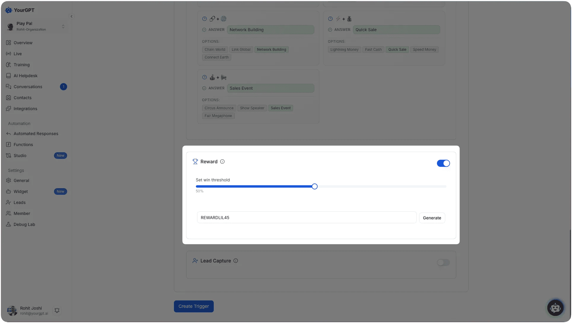 Reward Configuration